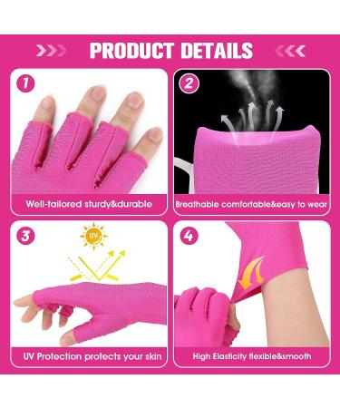 Sibba UV Gloves for Nails Art - Fingerless Gel Polish Manicure Care Hand Protector (Rose Red) - Buy Online on GoSupps.com