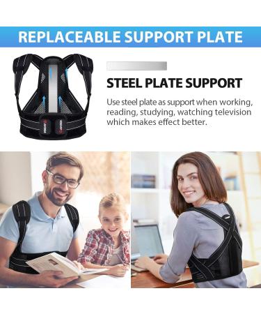 AVIDDA Posture Corrector for Men Women - Adjustable Back Brace for Pain Relief - Breathable Support Plate - Size S Black - Buy Online on GoSupps.com