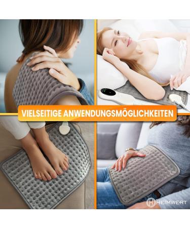 Home Value Heat Pillow | Automatic Switch-Off | Fast Heating Up to 100W | 30x40 cm | Ideal for Back Shoulder Neck & Stomach | Gray Electric Heating Pad - Buy Online on GoSupps.com