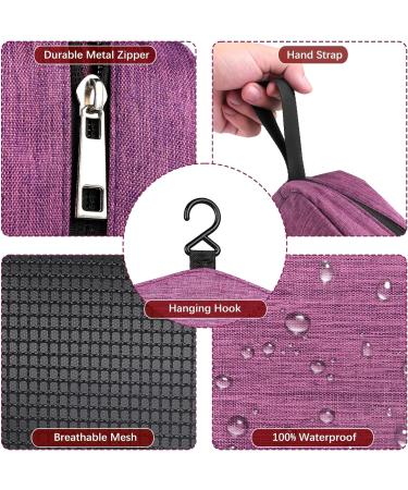 Januts Hanging Travel Toiletry Bag - Waterproof Makeup Organizer for Women and Men, Violet - Buy Online on GoSupps.com