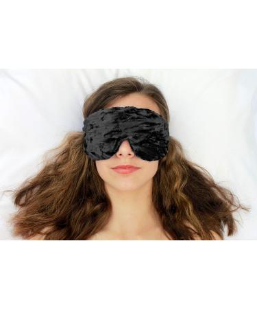 Handmade Opulence Yoga Eye Mask Pillow - Weighted Flaxseed Unscented Satin & Velvet Adjustable - Perfect for Meditation & Sleep - Black - TEMF-BK - Buy Online on GoSupps.com