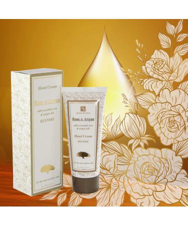 Restore Hand Cream 75ml | Moisturizer with Natural Argan & Rose Oil | Anti-Aging Care for Dry Sensitive Skin - Men & Women - Buy Online on GoSupps.com