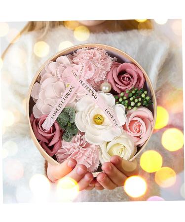 Romantic Soap Flowers Gift Box - Perfect Mother's Day Valentine's & Anniversary Gifts for Women | Round Bath Roses with Greeting Card - Buy Online on GoSupps.com