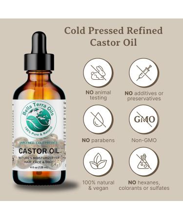 Bella Terra Oils - Organic Castor Oil 16 oz - A Nutrient-Dense Experience Packed with Minerals & Omega-9 Fatty Acids Elevate Your Beauty Regimen 16 Ounce - Buy Online on GoSupps.com
