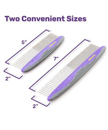 Pet Combs by Hertzko - Small & Large Combs for Dogs and Cats - Removes Tangles, Knots, Fur, and Dirt - Ideal for Everyday Grooming - Short or Long Hair - Pack of 2 - Buy Online on GoSupps.com