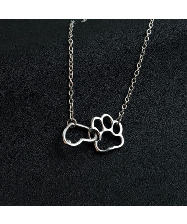 Fuqimanman 2020 Gold Silver Paw Print Necklace - Unique Heart Pendant for Pet Lovers - Buy Online on GoSupps.com