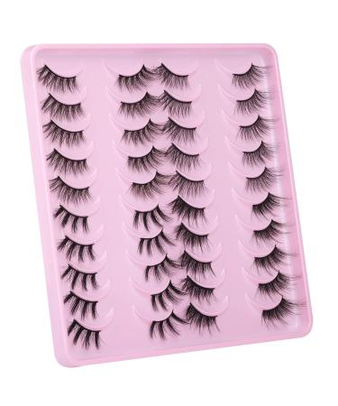 Newcally 3D Curl Half Lashes Pack - 20 Pairs | Fluffy Wispy Natural Look Strip Eyelashes for DIY Cat Eye Extensions - Buy Online on GoSupps.com