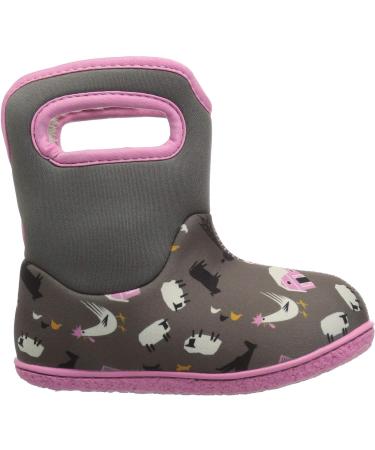BOGS Baby Wellington Boots Plum Flower Stripe 71565 | UK 3-8 | Grey Multi - Buy Online on GoSupps.com