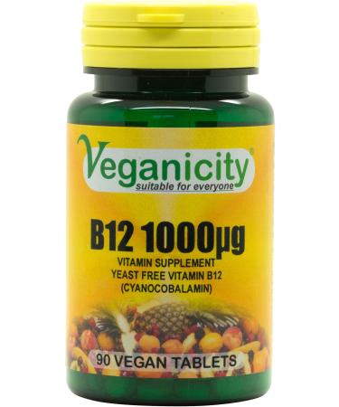 Veganicity B12 1000 g Heart Health Supplement - 90 Tablets 90 Count (Pack of 1)