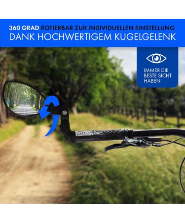 Xirrix Universal Bike Mirror - Premium Handlebar Return Mirror for Bicycles & E-Bikes - Left Side Handlebar End Mirror - Buy Online on GoSupps.com