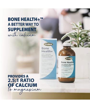 Flora Bone Health+ Liquid with Calcium, Magnesium, Vitamins D & K - 8 fl oz - Buy Online on GoSupps.com