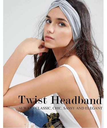 AKTVSHOW Boho Twist Turban Headbands for Women - Non Slip & Soft Elastic Hair Bands - Set of 5 Stylish Fashion Headbands for Women & Teen Girls - Buy Online on GoSupps.com