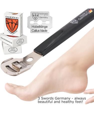3 Swords Germany - Brand quality foot care set corn plane callus hard skin remover cutter with 40 replacement blades - Made in Solingen (133) - Buy Online on GoSupps.com