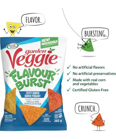 Sensible Portions Garden Veggie Snacks Flavour Burst Tortilla Chips Zesty Ranch 170g Zesty Ranch 170 g (Pack of 12) - Buy Online on GoSupps.com