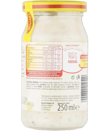 WINIARY Sauce Tatare 6 x 250ml - Authentic Polish Condiment Pack - Buy Online on GoSupps.com