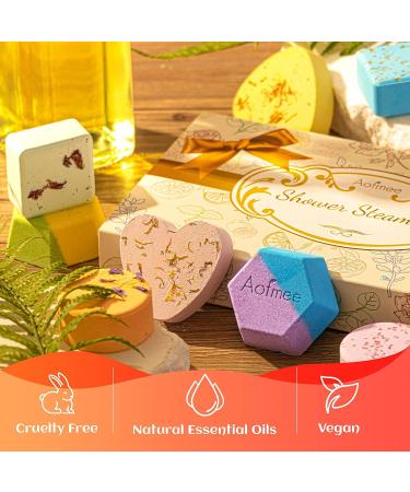 Aofmee Shower Steamers 8 PCS - Aromatherapy Shower Bombs with Essential Oil - Shower Fizzies Bath Bombs for Women - Perfect Valentines, Birthday, Mothers Day, Christmas Gift - Buy Online on GoSupps.com