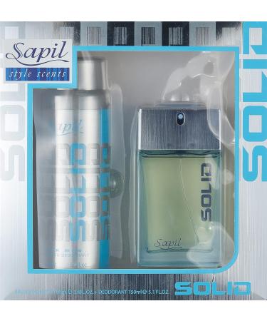 Sapil Solid - Eau De Toilette and Deodorant Spray For Men - Evokes Power and Sensuality - Opens with Fresh and Citrus Notes - Beautiful Giftset Box - Perfect for Gift Giving Occasion- 2 Pc - Buy Online on GoSupps.com
