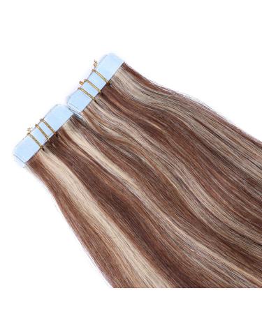 Tape In Hair Extensions - #4/24 Scenished - 40cm - 100% Remy Real Hair - 40 Bricks (4cm Wide - 2.5g) - Tresse by Novon Hair Extensions - International Shipping Available - Buy Online on GoSupps.com