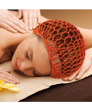 3-Piece Mesh Hair Net Rayon Crochet Snood Hat Set in Orange Red Pink Rose - Buy Online on GoSupps.com