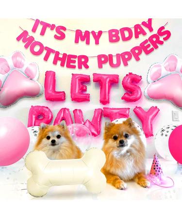 JeVenis Dog Birthday Party Balloon Garland Kit - Pawty Supplies for Puppy Birthday Celebration - Pink Dog Decorations - Buy Online on GoSupps.com