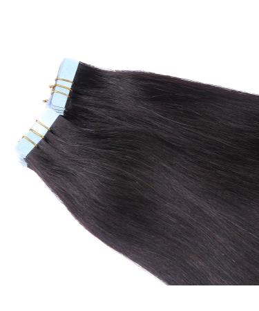 Buy #1B Black Brown Tape In Hair Extensions - 40cm | 100% Remy Real Hair - Tresse by Novon - International Shipping - Buy Online on GoSupps.com