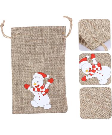 LALAFINA 10pcs Christmas Drawstring Bag Candy Bags Snack Bags Packing Bag Xmas Drawstring Bag Linen - Buy Online on GoSupps.com