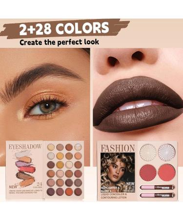 Eye Makeup Palette - 30 Colors Highlighter Blush | Beauty Eyeshadow Highlighter Makeup Set | For Cheeks and Face Everyday Wear Travel Parties Birthdays Weddings Women - Buy Online on GoSupps.com