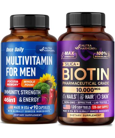 NUTRAHARMONY Multivitamins for Men & Biotin with Silicon Softgels