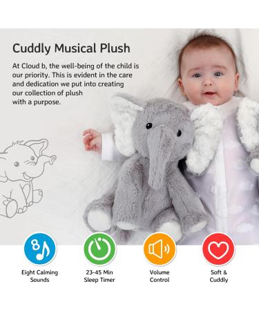 Shop Elliot the Elephant | Cloud B Sleep Aid with White Noise | Cuddly Plush Toy for Soothing Sleep | Adjustable Auto Shutdown | International Shipping - Buy Online on GoSupps.com