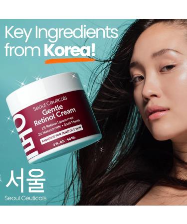 SeoulCeuticals 1% Korean Retinol Night Cream - 97.5% Snail Mucin & 2% Niacinamide Moisturizer | Gentle K-Beauty for Sensitive Skin - 2oz - Buy Online on GoSupps.com
