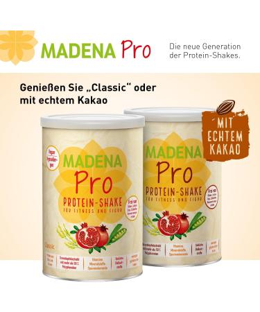 Madena Vegan Protein Powder - Herbal Rice & Pea Protein with Pomegranate Extract Sugar-Free 500g - Buy Online on GoSupps.com