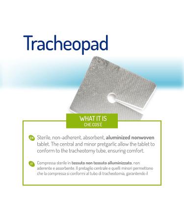 Tracheopad - Aluminized Non-Woven Dressing for Tracheotomies, 50 Pcs/Box (3 1/8 x 3 2/3) - Made in Italy - Buy Online on GoSupps.com