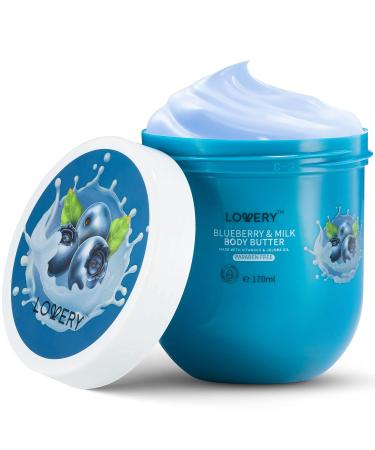 LOVERY Blueberry Milk Whipped Body Butter 2-Pack | Ultra-Hydrating Shea Butter Cream with Jojoba Oil & Vitamin E | Natural Moisturizer for All Skin Types | 12 Ounces - Buy Online on GoSupps.com