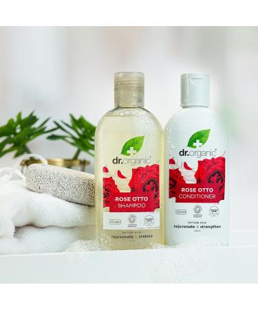 Dr Organic Rose Otto Conditioner - Vegan Paraben-Free Recyclable 265ml | Eco-Friendly Hair Care for Men & Women - Buy Online on GoSupps.com