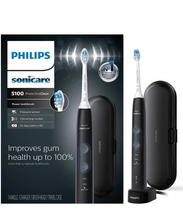 Philips Sonicare ProtectiveClean 5100 Gum Health, Rechargeable Electric Power Toothbrush, Black, HX6850/60 Black Standard