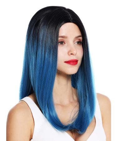 WIG ME UP - 1362-4330/2913 wig ladies wig long straight middle parting ombre black blue
