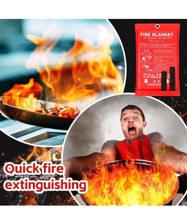Fire Blanket 39x39 Inch Fiberglass 6-Pack - Flame Retardant Emergency Survival Safety Cover for Kitchen, Home, Car, Office | Fireproof Suppression Blanket for Warehouse, Camping - Buy Online on GoSupps.com