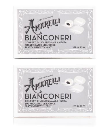Amarelli - Bianconeri -Mint liquorice Covered by a White Layer of Sugar - 2x100 gr