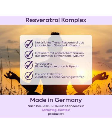 Buy 60 Resveratrol Capsules - 750mg High Dose with Silicon & Hyaluron | Vegan Complex | Plantomol - International Shipping - Buy Online on GoSupps.com