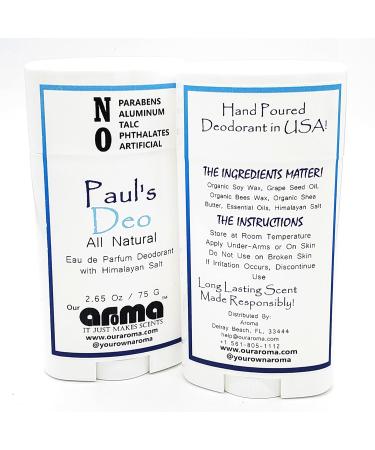 Men's Custom All-Natural Hand-Poured Aluminum-Free Deodorant - 2.65 Oz | Eco-Friendly & Effective - Buy Online on GoSupps.com