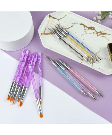 14 Pieces Nail Art Brushes Set for Beautiful Nail Designs and Nail Painting - Multi-colored Nylon Brushes for Poly Extension Gel and Tips Builder - Buy Online on GoSupps.com