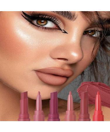  Sghtil Set of 6 matte lipsticks and matte lipsticks with eyeliner smudge-proof and long-lasting for dates and - Buy Online on GoSupps.com