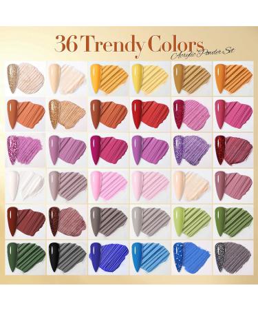 Shop BORN PRETTY 36 Colors Acrylic Powder Set - Fall Winter Nail Art Kit | Professional Polymer for French Nails & Extensions - Buy Online on GoSupps.com