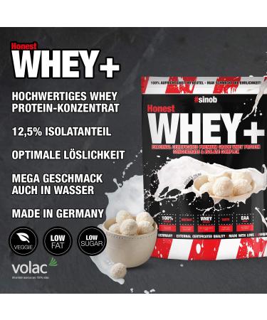 Honest Whey Protein Powder - Cocos & Cream 1000g | Instant Soluble Protein with EAA & BCAA | 12.5% Isolates from Fresh Pasture Milk - International Shipping Available - Buy Online on GoSupps.com