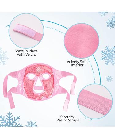Candy Pink Face Ice Pack Cold Eye Mask - Reduce Redness, Puffy Eyes, Dark Circles - Migraine Relief - Buy Online on GoSupps.com