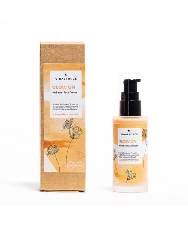 GLOW ON. Super Hydrating Face Cream for Women. With Retinol Bakuchiol, Astaxanthin, Pure Vitamin C or Plant Hyaluronic Acid and 32 Natural Benefits - Face Moisturizer