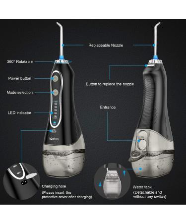 H2ofloss Portable Water Flosser | 5 Modes, 6 Jet Tips, Waterproof Teeth Cleaner - Rechargeable for Home & Travel | 300ml Reservoir - Buy Online on GoSupps.com