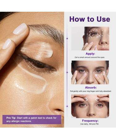 Eye Cream Anti Aging for Wrinkles with Peptide & Hyaluronic Acid for Fine Lines Brightening Eye Moisturizer Cream for Women to Reduce Dark Circle with Niacinamide Paraben Free 1.0 OZ (30g) 0.68 Ounce (Pack of 1) Purple - Buy Online on GoSupps.com