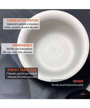 Vikings Blade Luxury Shaving Soap Bowl  Sandblasted Steel for Fast  Thick Lather  Unbreakable  Tactile Texture  Great for Standard Sized Pucks & Soaps (The Chairman  3 Diameter) Standard 3" - Buy Online on GoSupps.com