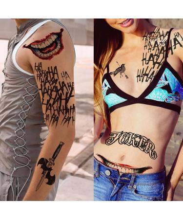 GOROMON The Joker Temporary Tattoos - Halloween Makeup Kit for Adults - 6 Sheets - Buy Online on GoSupps.com